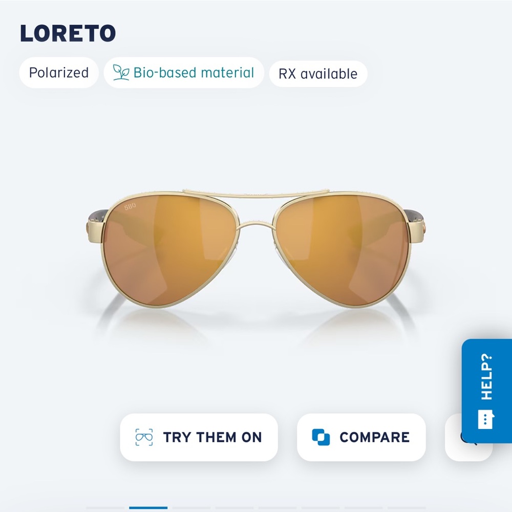 NEW Costa Del Mar Loreto Sunglasses with Brushed Gold Frame - Picture 2 of 11